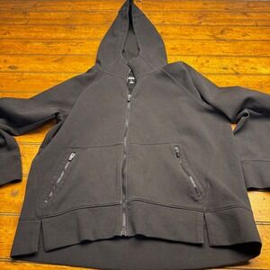 DSG women's Full Zip Hoodie Black Raglan Sleeve Zipper Pockets Size L